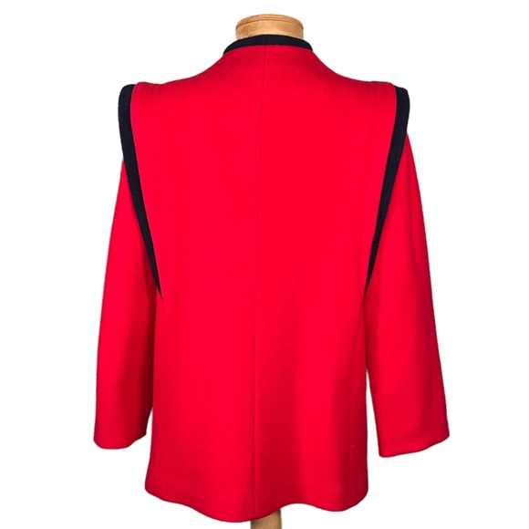 Royal Balkan Tailors Vintage Dead Stock Red & Black Wool Blazer Size 11 … - Picture 7 of 16